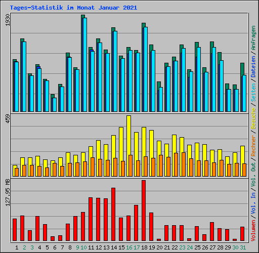 Tages-Statistik im Monat Januar 2021