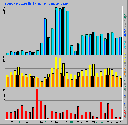 Tages-Statistik im Monat Januar 2025