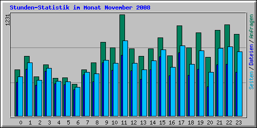 Stunden-Statistik im Monat November 2008